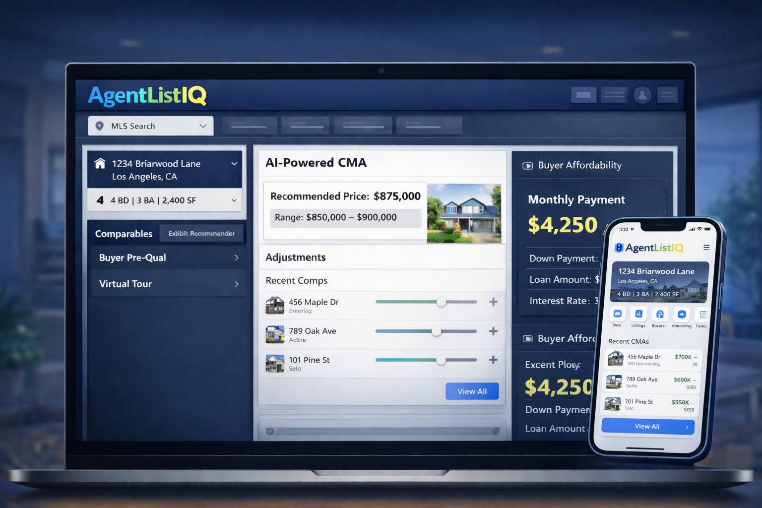 AgentListIQ dashboard mockup (placeholder)